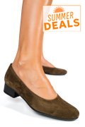 PANTOFI DAMA PIELE NATURALA OLIVE CU TOC MIC 2S77040