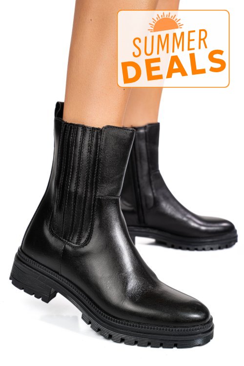 Ghete dama piele naturala negre ws77h54h18