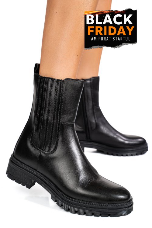 Ghete dama piele naturala negre ws77h54h18