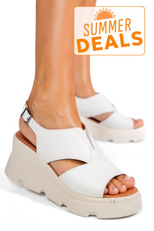 Sandale albe piele naturala ys7714