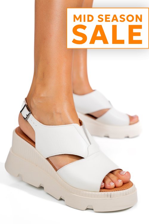 Sandale albe piele naturala ys7714