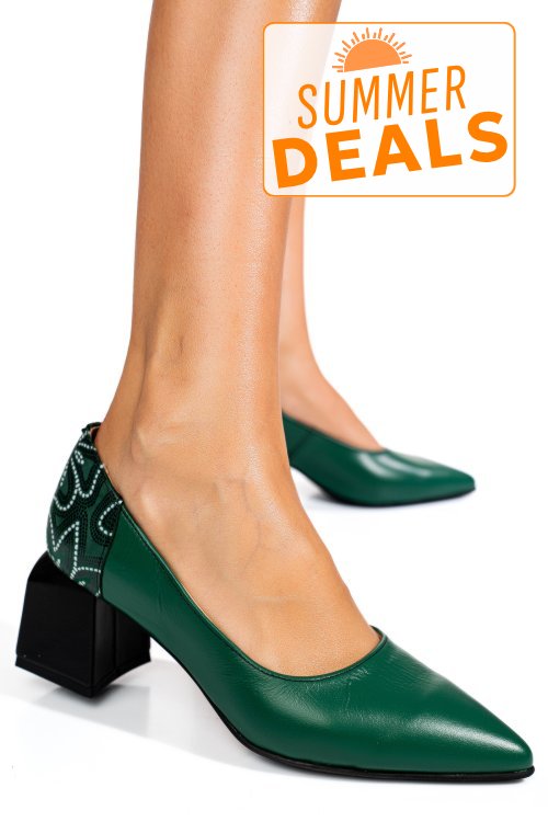 Pantofi verzi piele naturala 5s77460-ii