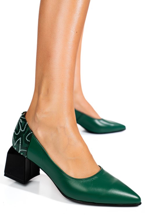 Pantofi verzi piele naturala 5s77460-ii