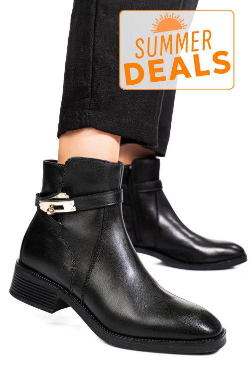 Ghete negre piele naturala vb224207