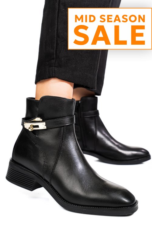 Ghete negre piele naturala vb224207