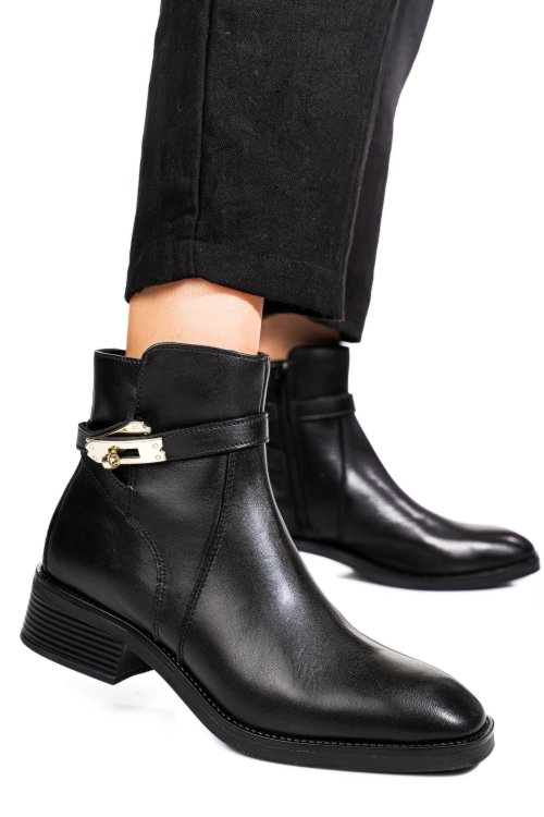 Ghete negre piele naturala vb224207