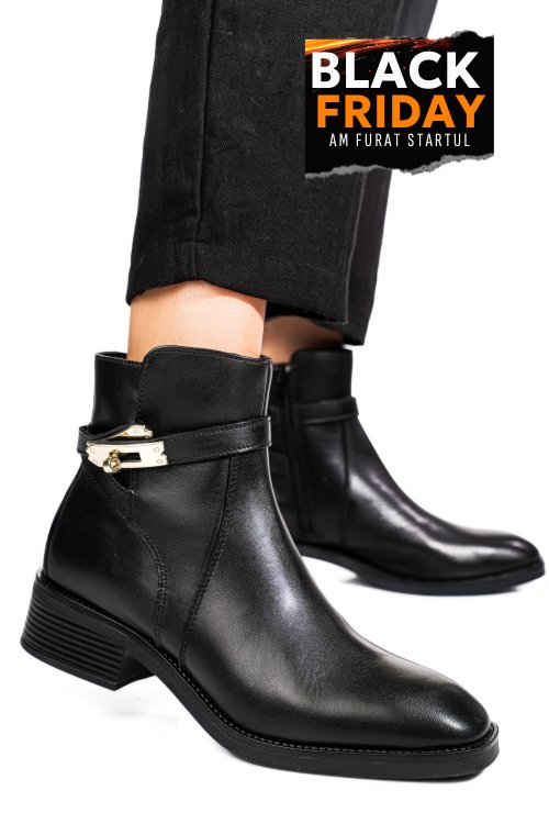 Ghete negre piele naturala vb224207