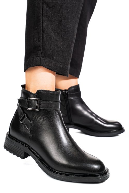 Ghete dama piele naturala negre ws77h66h16