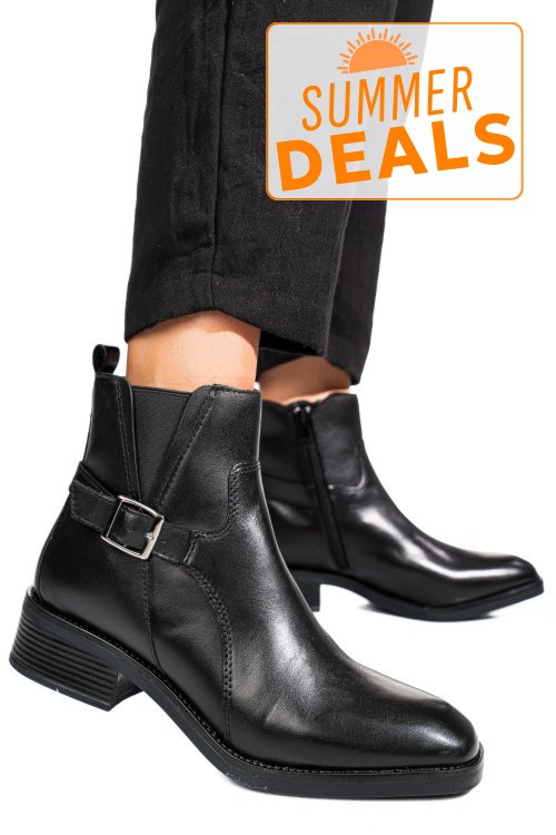 Ghete negre piele naturala vb224203