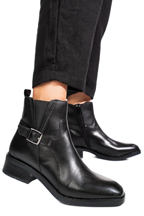 Ghete negre piele naturala vb224203