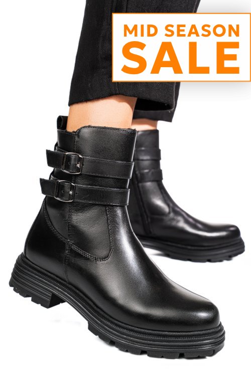 Ghete negre piele naturala vb254204