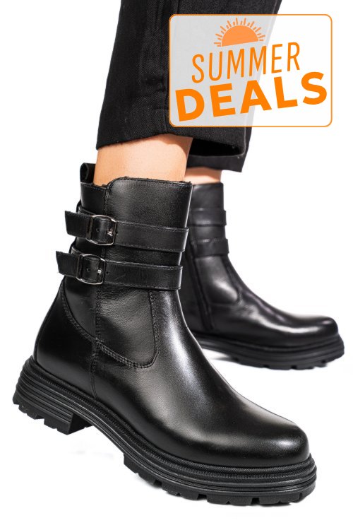 Ghete negre piele naturala vb254204
