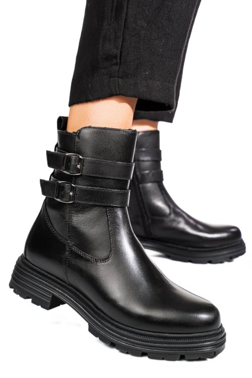 Ghete negre piele naturala vb254204