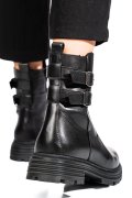GHETE NEGRE PIELE NATURALA VB254204