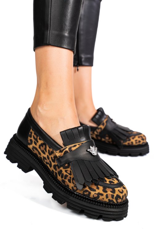 Mocasini dama piele naturala black leo 3s7795