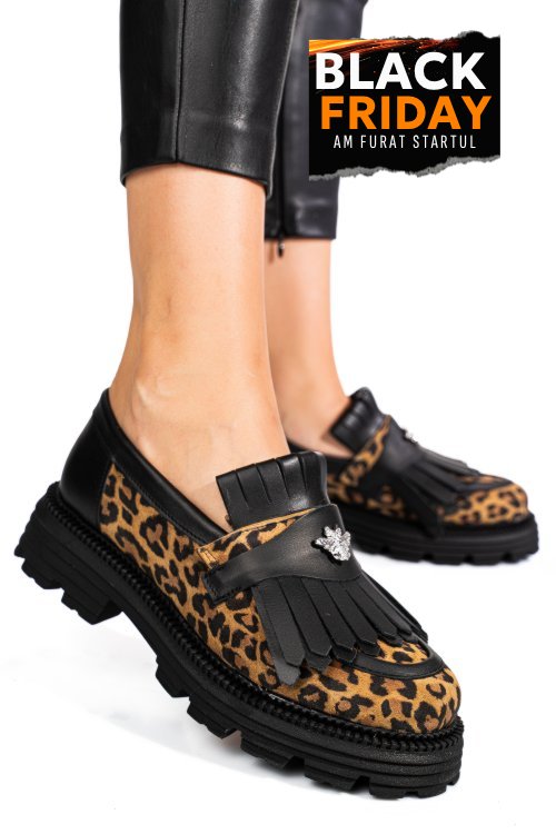 Mocasini dama piele naturala black leo 3s7795