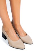 PANTOFI BEJ NEGRU PIELE NATURALA 5S77006