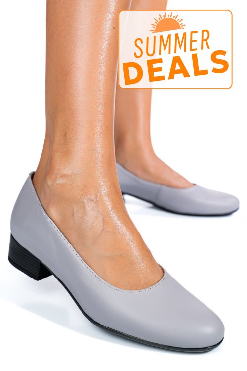 Pantofi gri piele naturala 2s77040