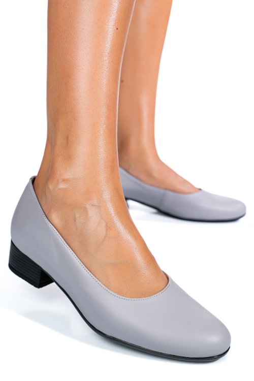 Pantofi gri piele naturala 2s77040