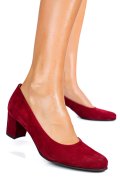 PANTOFI ROSII PIELE NATURALA INTOARSA MOSA