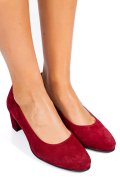 PANTOFI ROSII PIELE NATURALA INTOARSA MOSA