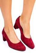 PANTOFI ROSII PIELE NATURALA INTOARSA MOSA