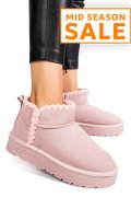 SOPRANI COUTURE, CIZME ROZ PIELE NATURALA INTOARSA SCW421P19