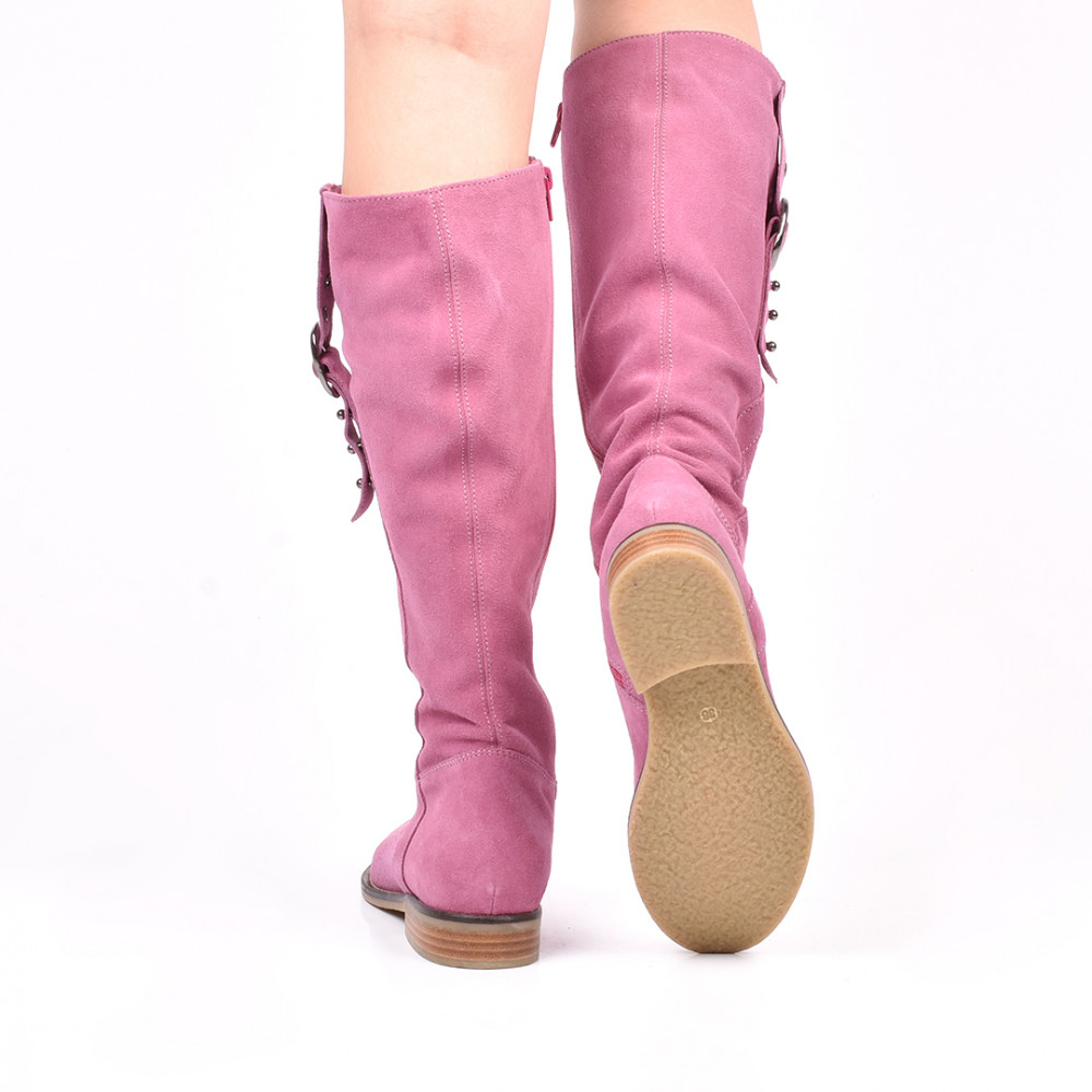 CIZME ROZ PIELE NATURALA INTOARSA 5S779137