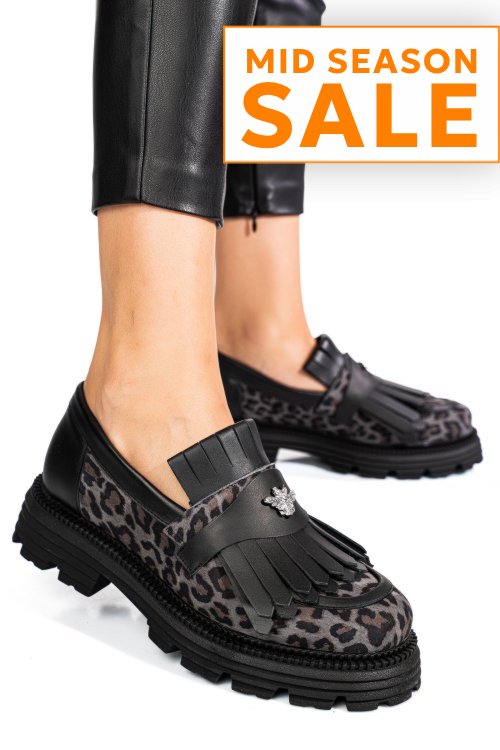 Mocasini dama piele naturala grey leo 3s7795