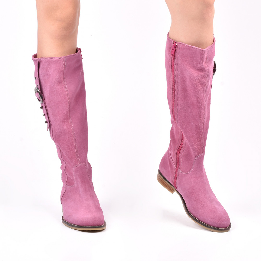 CIZME ROZ PIELE NATURALA INTOARSA 5S779137