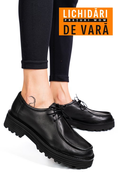 Mocasini negri piele naturala ts77im6720
