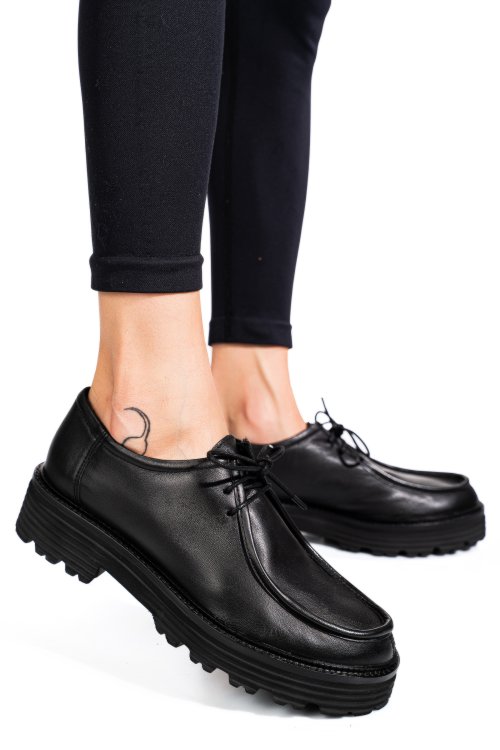 Mocasini negri piele naturala ts77im6720