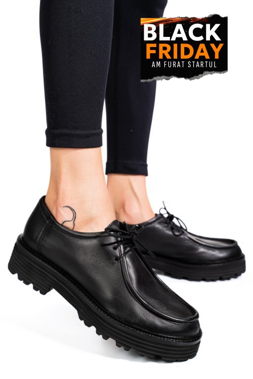 Mocasini negri piele naturala ts77im6720