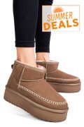 CIZME BEJ PIELE NATURALA INTOARSA 1S77262
