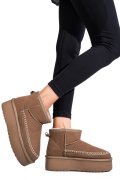 CIZME BEJ PIELE NATURALA INTOARSA 1S77262