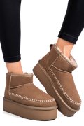 CIZME BEJ PIELE NATURALA INTOARSA 1S77262