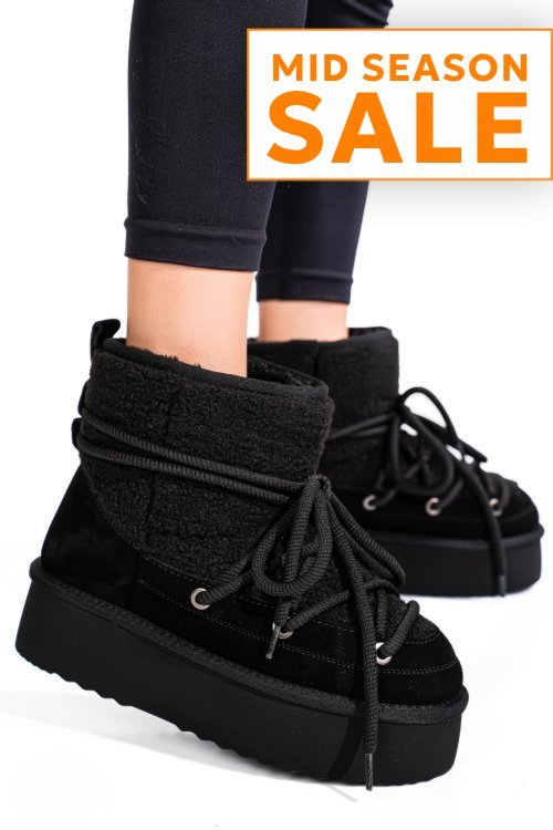Cizme negre piele naturala intoarsa 1s77265