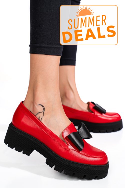 Mocasini rosii piele naturala 2s77115