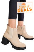 BOTINE BEJ PIELE NATURALA INTOARSA 3S7756
