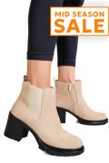 BOTINE BEJ PIELE NATURALA INTOARSA 3S7756