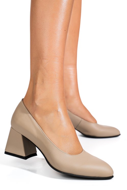 Pantofi bej piele naturala 5s77003