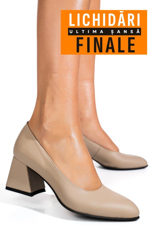 Pantofi bej piele naturala 5s77003