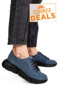 PANTOFI SPORT ALBASTRI PIELE NATURALA INTOARSA 3S77011B