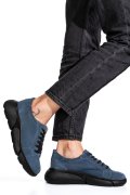 PANTOFI SPORT ALBASTRI PIELE NATURALA INTOARSA 3S77011B