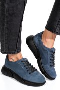 PANTOFI SPORT ALBASTRI PIELE NATURALA INTOARSA 3S77011B