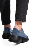 PANTOFI SPORT ALBASTRI PIELE NATURALA INTOARSA 3S77011B