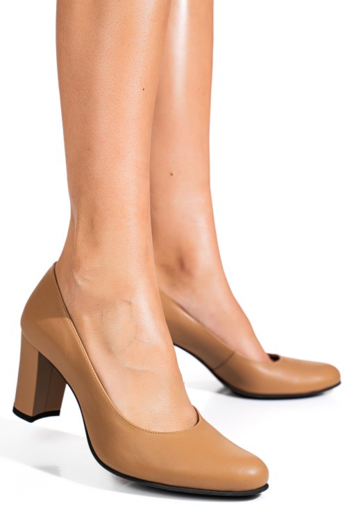 Pantofi maro deschis piele naturala 1s77700