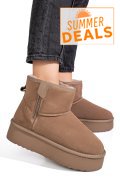 CIZME BEJ PIELE NATURALA INTOARSA 1S77252