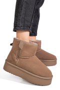 CIZME BEJ PIELE NATURALA INTOARSA 1S77252