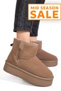 CIZME BEJ PIELE NATURALA INTOARSA 1S77252